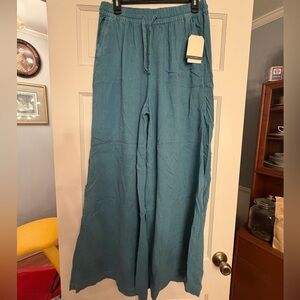 Blue Wide-Leg Pants